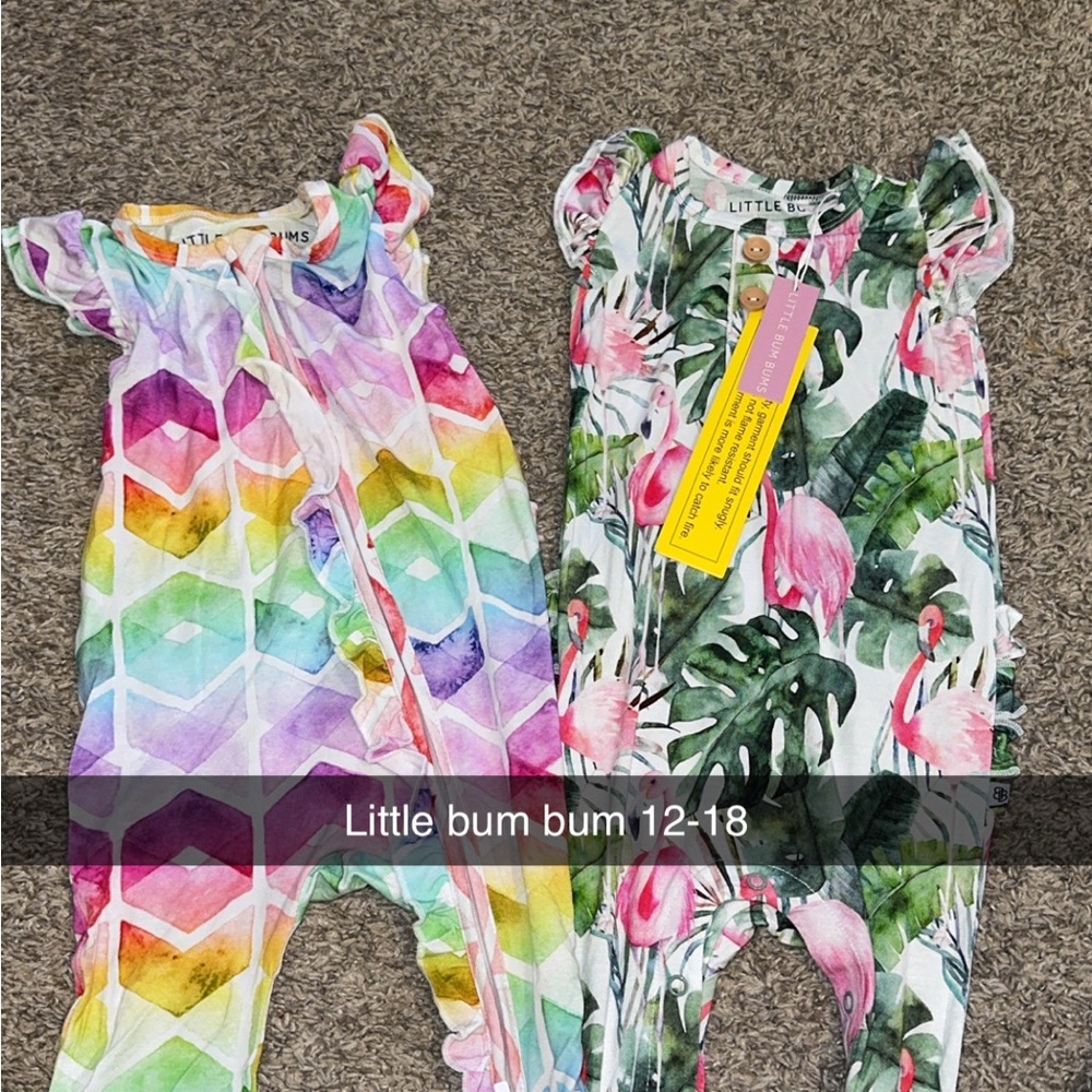 Little Bum Bums Rainbow and Tropical Romper Set